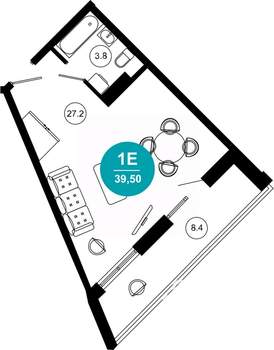 1-к квартира, вторичка, 40м2, 10/10 этаж