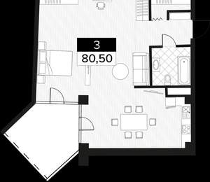 3-к квартира, вторичка, 80м2, 9/14 этаж
