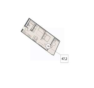 1-к квартира, вторичка, 47м2, 6/9 этаж