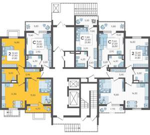 2-к квартира, вторичка, 62м2, 1/10 этаж