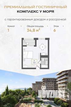 1-к квартира, вторичка, 35м2, 6/10 этаж