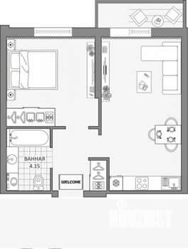 1-к квартира, вторичка, 35м2, 4/12 этаж