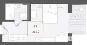 1-к квартира, вторичка, 27м2, 5/10 этаж