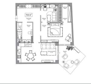 3-к квартира, вторичка, 81м2, 6/14 этаж
