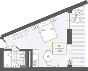 1-к квартира, вторичка, 36м2, 10/10 этаж