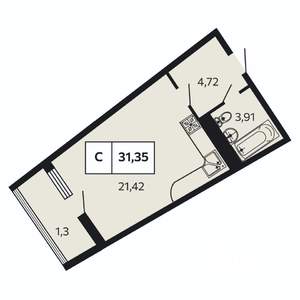 Студия квартира, вторичка, 31м2, 10/10 этаж
