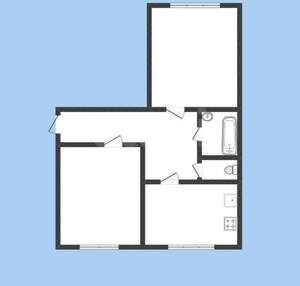 2-к квартира, вторичка, 54м2, 1/4 этаж