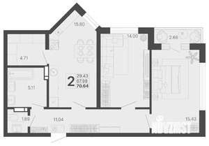 2-к квартира, вторичка, 69м2, 4/20 этаж