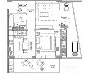 3-к квартира, вторичка, 66м2, 12/14 этаж