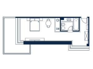 1-к квартира, строящийся дом, 46м2, 4/4 этаж