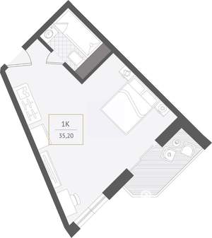 1-к квартира, вторичка, 35м2, 6/10 этаж