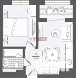 2-к квартира, вторичка, 38м2, 2/10 этаж