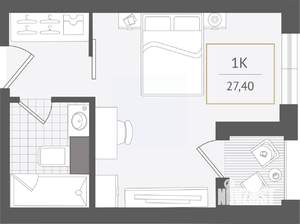 1-к квартира, вторичка, 27м2, 3/10 этаж