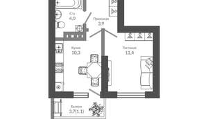 1-к квартира, вторичка, 31м2, 9/12 этаж