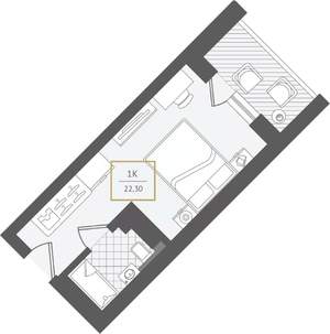 1-к квартира, вторичка, 22м2, 9/10 этаж