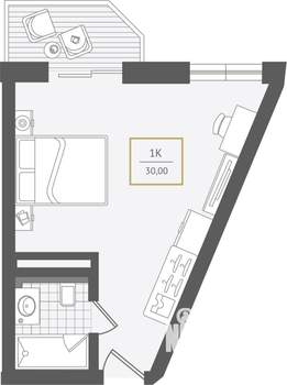1-к квартира, вторичка, 31м2, 4/10 этаж