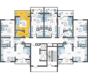 Студия квартира, вторичка, 26м2, 10/16 этаж