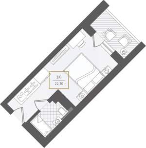 1-к квартира, вторичка, 22м2, 7/10 этаж