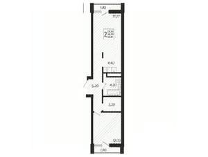 2-к квартира, вторичка, 50м2, 16/19 этаж