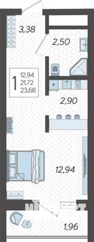Студия квартира, вторичка, 24м2, 17/19 этаж