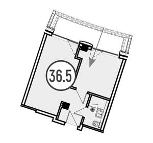 1-к квартира, вторичка, 37м2, 2/4 этаж