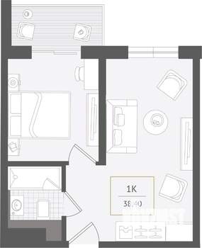 1-к квартира, вторичка, 38м2, 10/10 этаж