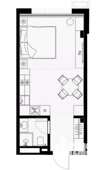 Студия квартира, вторичка, 30м2, 3/7 этаж