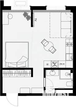 1-к квартира, вторичка, 39м2, 3/7 этаж