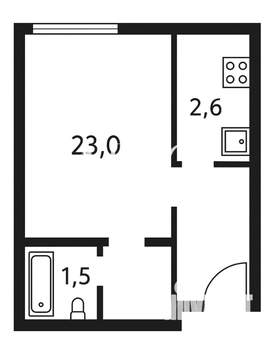 Студия квартира, вторичка, 29м2, 4/7 этаж