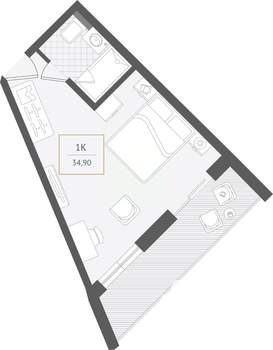 1-к квартира, вторичка, 35м2, 7/10 этаж