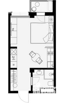 Студия квартира, вторичка, 29м2, 2/7 этаж