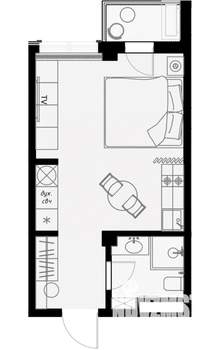 Студия квартира, вторичка, 29м2, 3/7 этаж