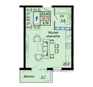 1-к квартира, вторичка, 32м2, 11/15 этаж
