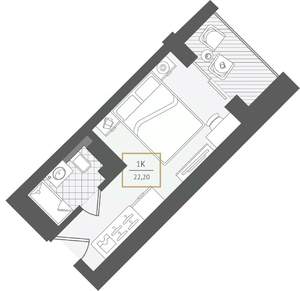 1-к квартира, вторичка, 23м2, 8/10 этаж