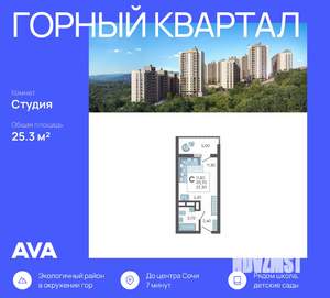 Студия квартира, вторичка, 25м2, 14/16 этаж