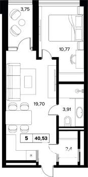 2-к квартира, вторичка, 41м2, 6/16 этаж