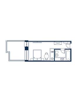 1-к квартира, строящийся дом, 27м2, 1/4 этаж