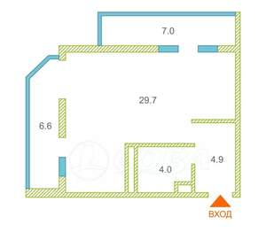 1-к квартира, вторичка, 52м2, 7/14 этаж