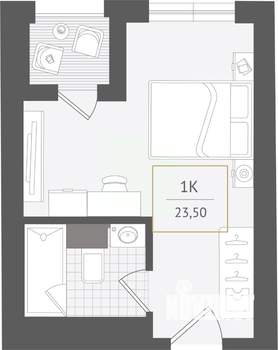 1-к квартира, вторичка, 24м2, 4/10 этаж