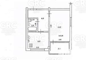 1-к квартира, вторичка, 36м2, 1/6 этаж