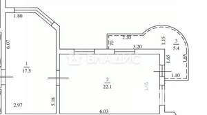 1-к квартира, вторичка, 44м2, 17/20 этаж