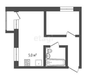 1-к квартира, вторичка, 33м2, 4/4 этаж