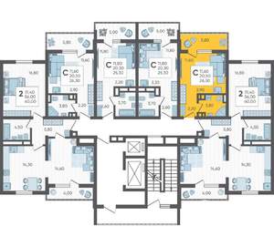 Студия квартира, строящийся дом, 26м2, 4/16 этаж