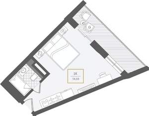 1-к квартира, вторичка, 34м2, 8/10 этаж