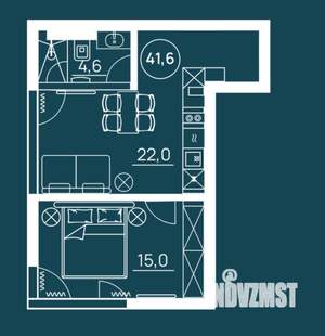 2-к квартира, вторичка, 46м2, 2/4 этаж