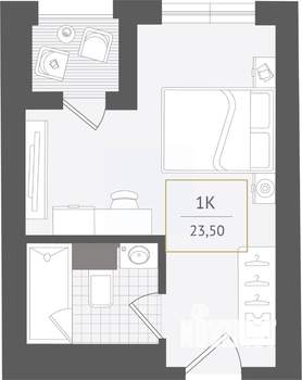 1-к квартира, вторичка, 24м2, 9/10 этаж