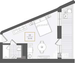 1-к квартира, вторичка, 35м2, 9/10 этаж