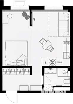1-к квартира, вторичка, 39м2, 6/7 этаж