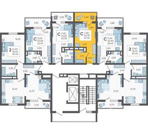 Студия квартира, вторичка, 25м2, 12/16 этаж