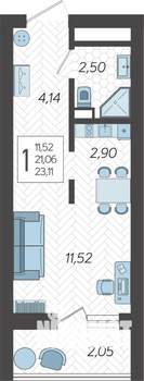 Студия квартира, вторичка, 24м2, 18/19 этаж
